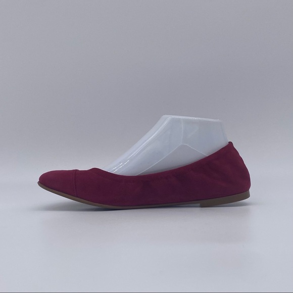 Aquatalia Carolyn Suede Ballet Flat in Cherry - Picture 5 of 11